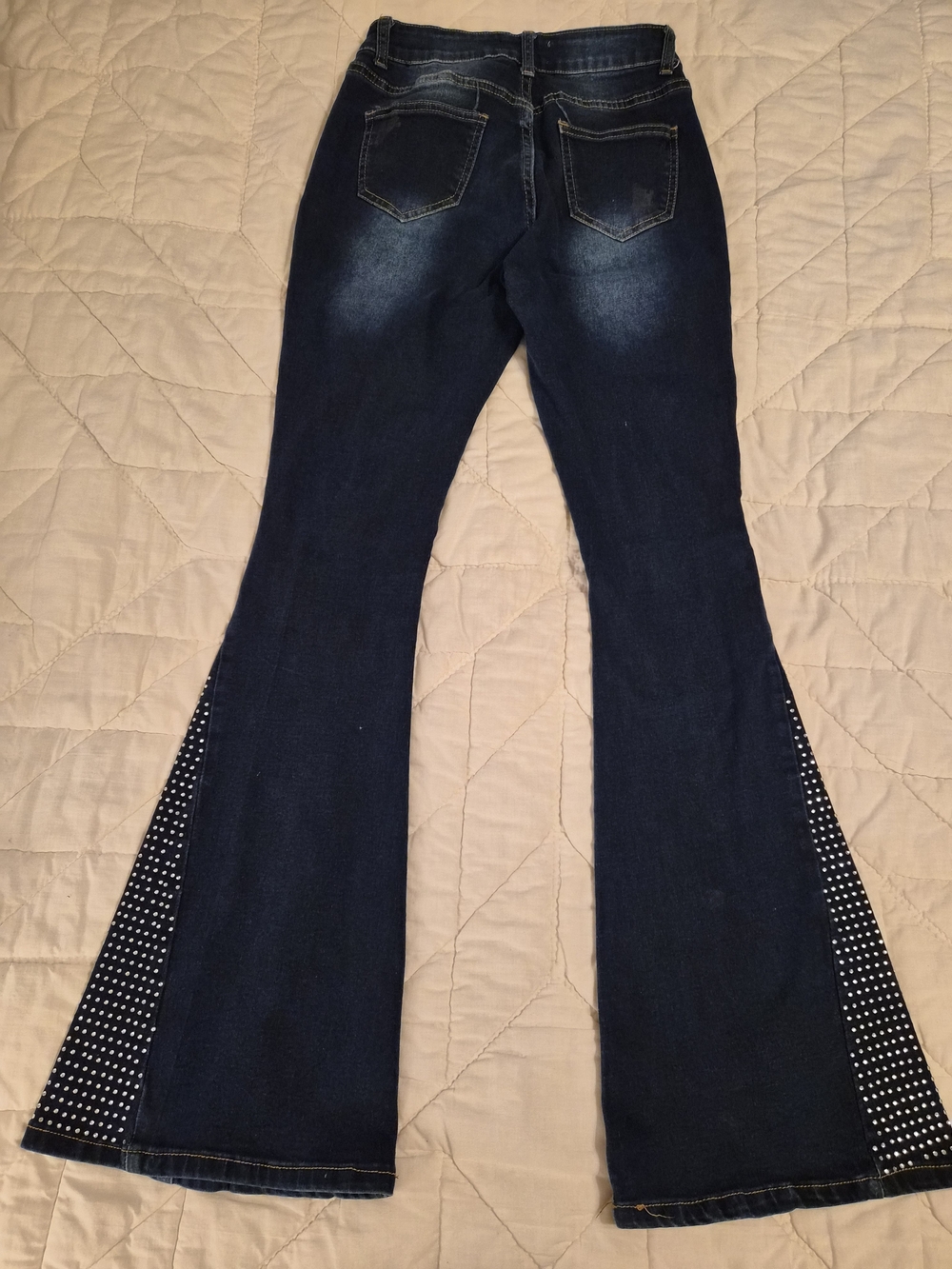 BAMBOO Rhinestone Embellished Bootcut Jeans - Size 3 - Picture 2 of 7